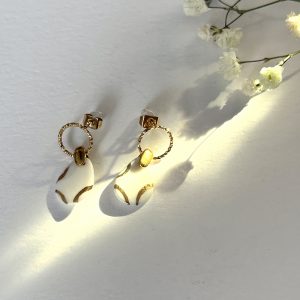 Boucles d’oreilles SVIMA en porcelaine Blanche