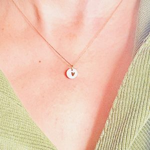 Collier Petit Cœur en porcelaine blanche