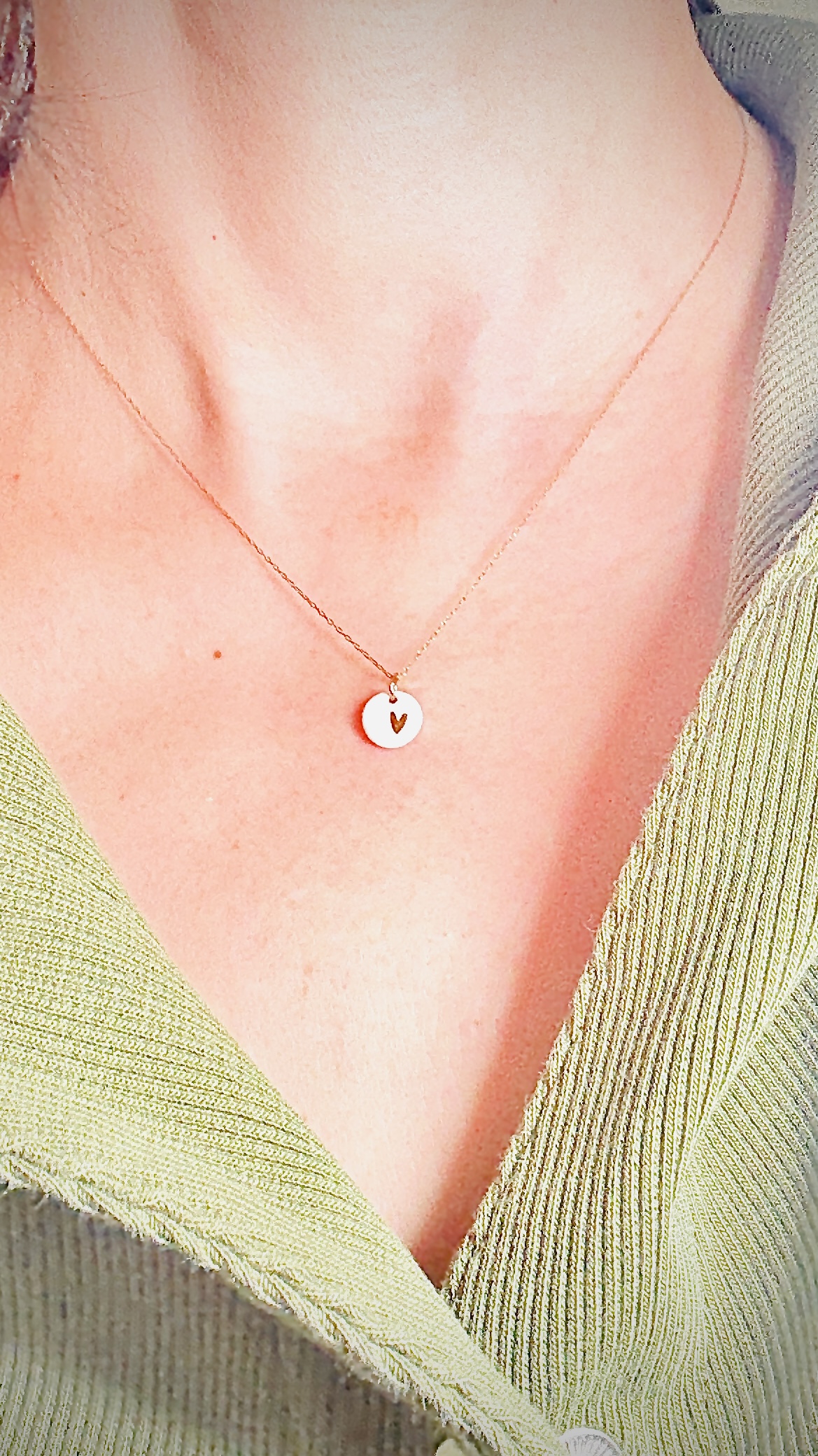 Collier Petit Cœur en porcelaine blanche