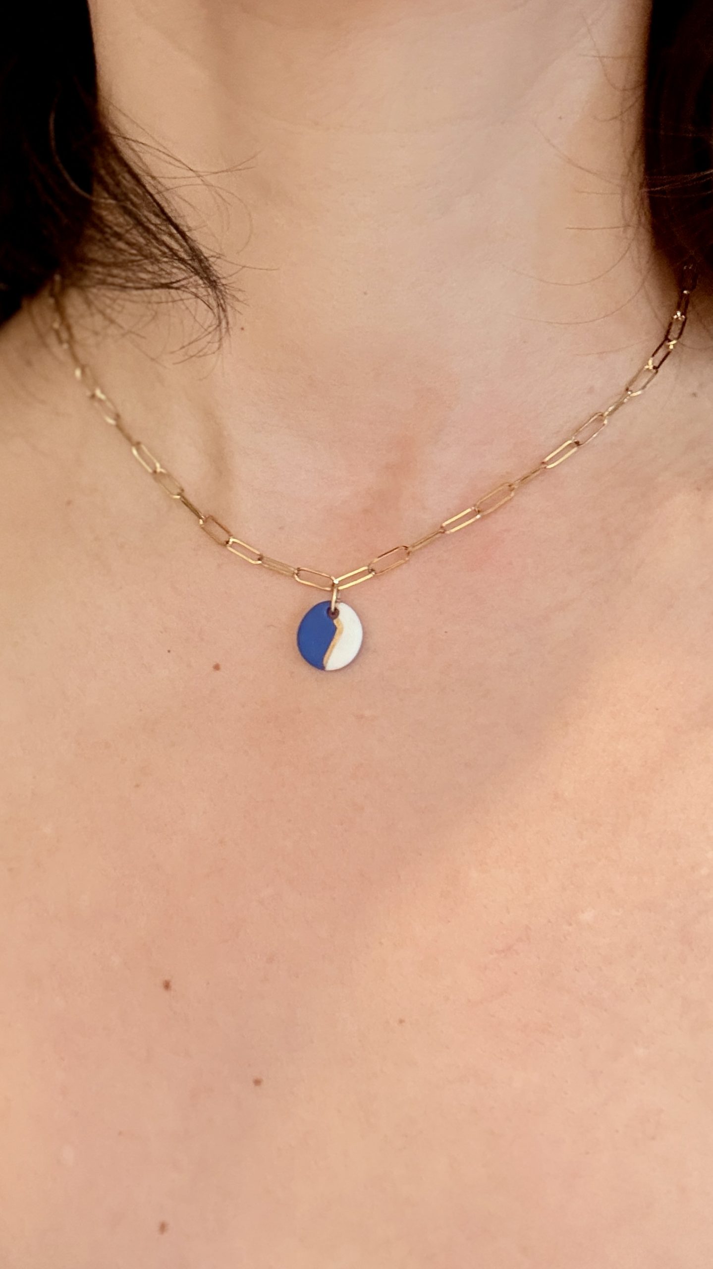 Collier ras du cou en porcelaine Flocon d’Océan